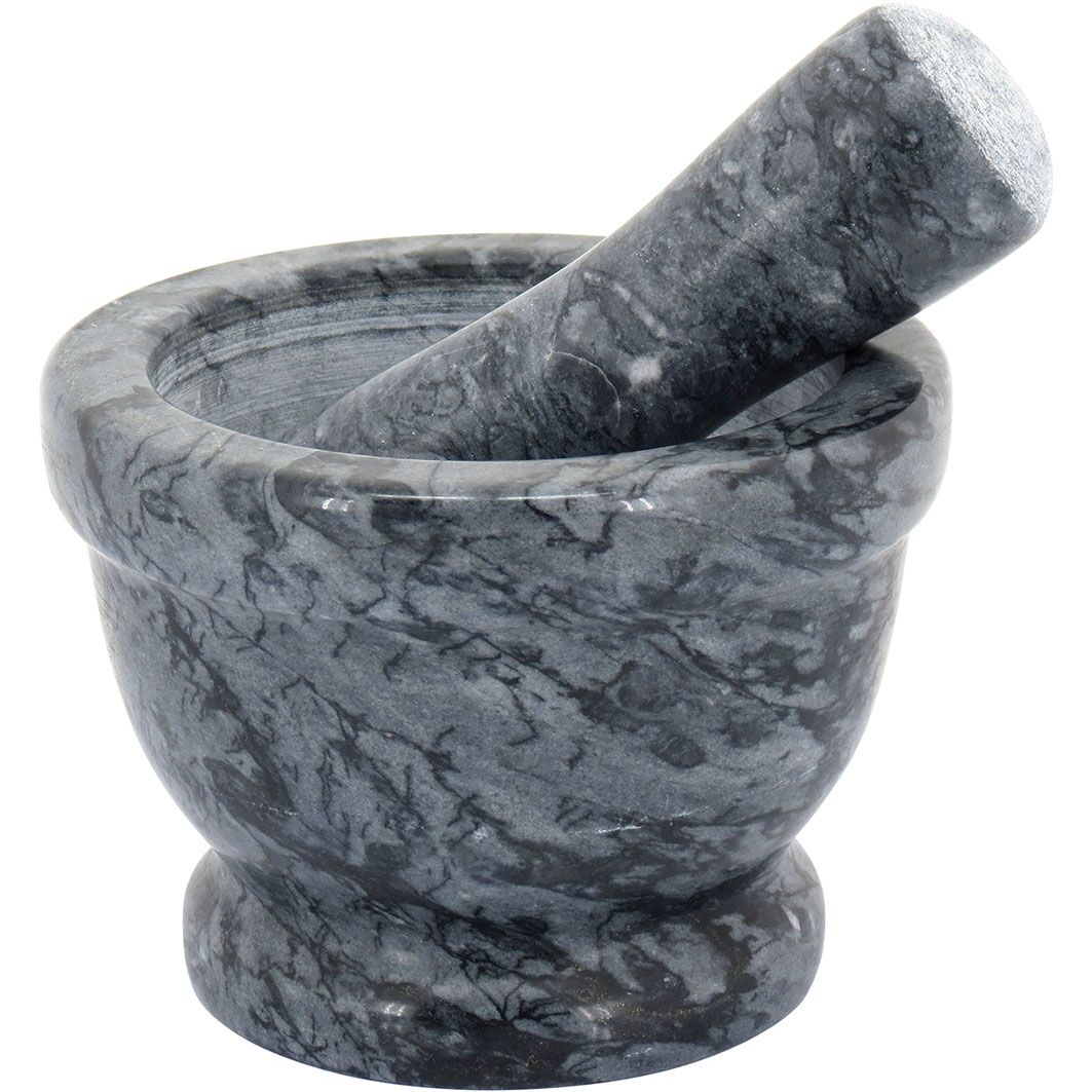 Pilão Theófilo Com Mortar Marmore 10X14X14Cm Cinza 11985 2