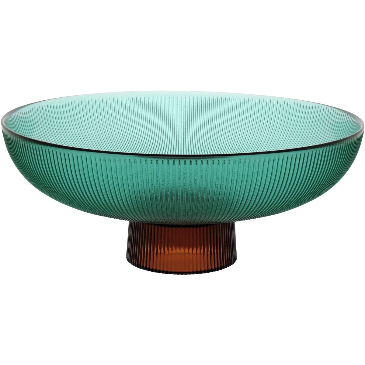 Centro Mesa Beretta Com Pé Vidro 14X35X35Cm Verde 17997 1