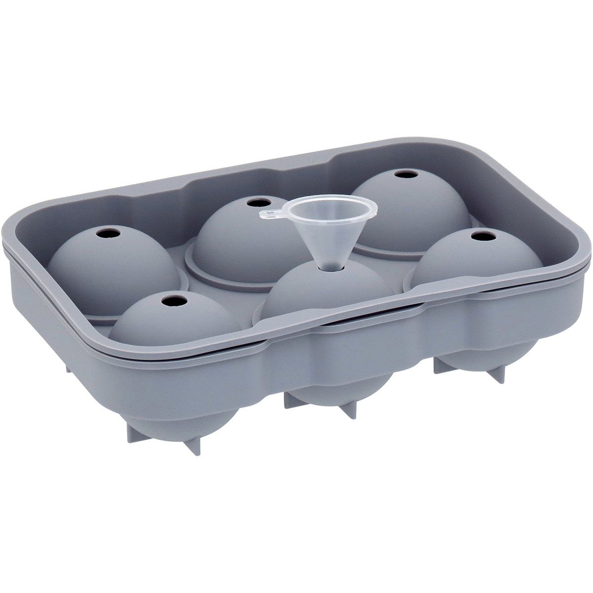 Forma De Gelo Bola Com Funil Silicone 5X13X18Cm Cinza 19366 1