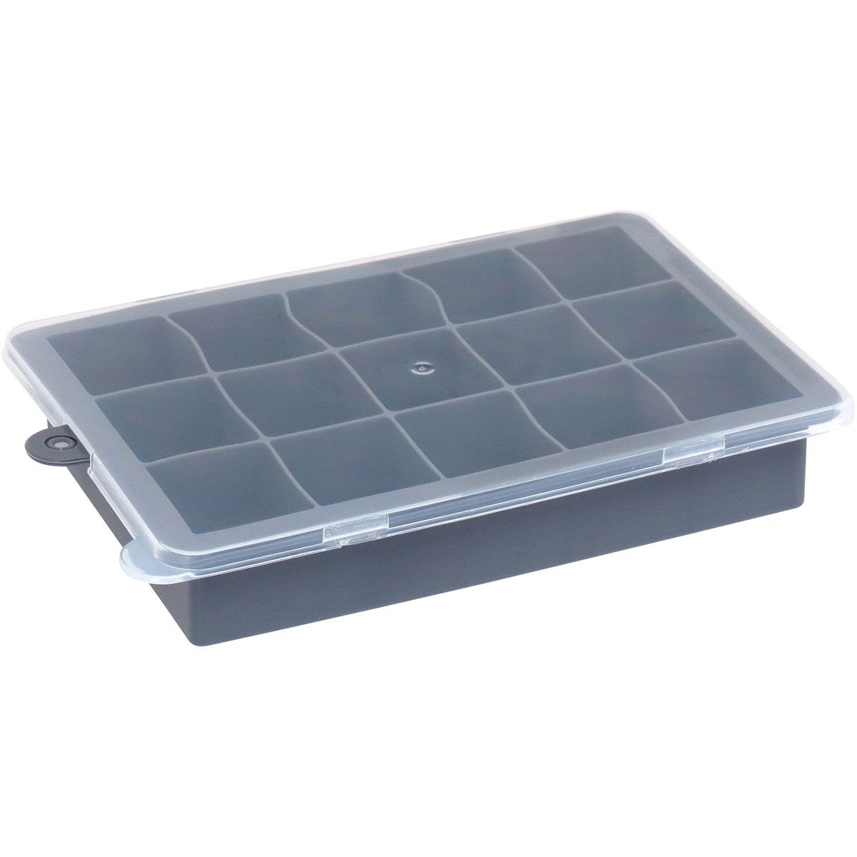 Forma De Gelo Com Tampa Silicone 3X12X19Cm Cinza 19369 1